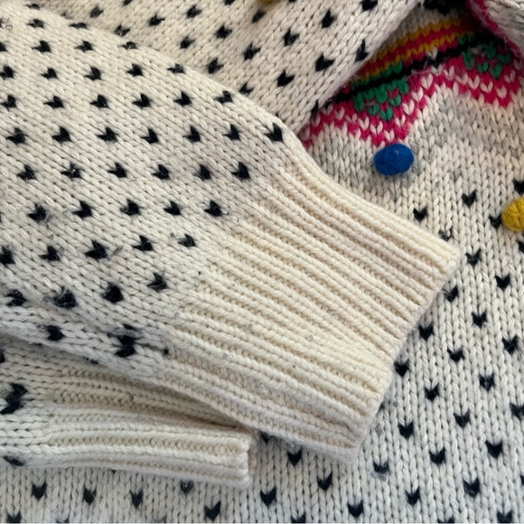 Talbots Fair Isle Pom Pom Sweater Size L - Picture 13 of 14